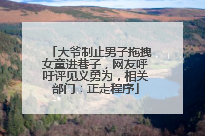 大爷制止男子拖拽女童进巷子，网友呼吁评见义勇为，相关部门：正走程序