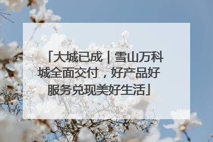 大城已成｜雪山万科城全面交付，好产品好服务兑现美好生活