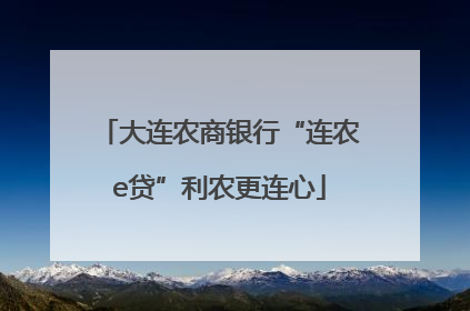 大连农商银行“连农e贷”利农更连心