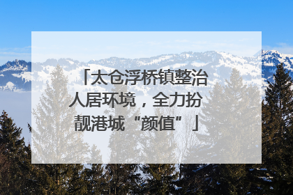 太仓浮桥镇整治人居环境，全力扮靓港城“颜值”