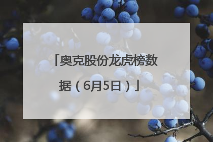 奥克股份龙虎榜数据（6月5日）