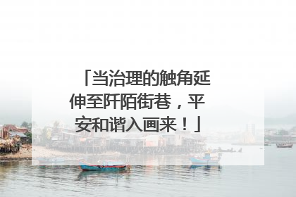 当治理的触角延伸至阡陌街巷，平安和谐入画来！