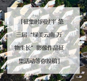 征集时间过半 第三届“绿美云南 万物生长”影像作品征集活动等你投稿