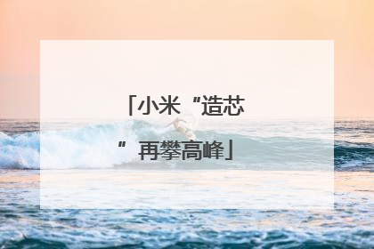 小米“造芯”再攀高峰