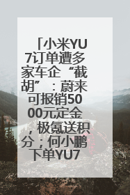 小米YU7订单遭多家车企“截胡”：蔚来可报销5000元定金，极氪送积分；何小鹏下单YU7，喊话雷军早点交付