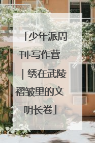 少年派周刊·写作营｜绣在武陵褶皱里的文明长卷