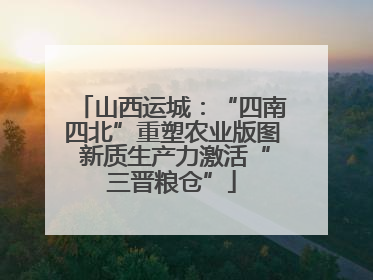 山西运城：“四南四北”重塑农业版图 新质生产力激活“三晋粮仓”