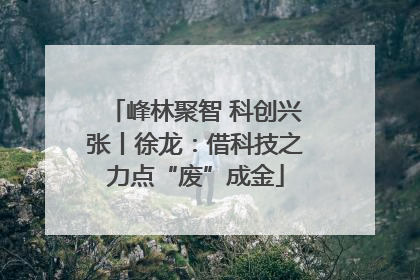 峰林聚智 科创兴张丨徐龙：借科技之力点“废”成金