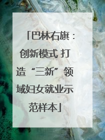 巴林右旗：创新模式 打造“三新”领域妇女就业示范样本