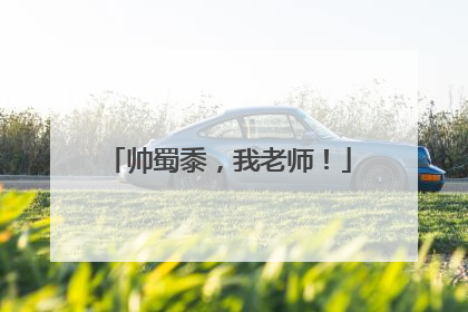帅蜀黍，我老师！