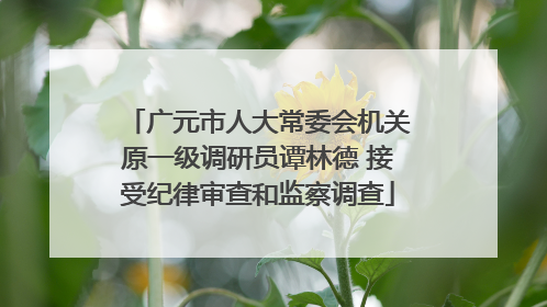 广元市人大常委会机关原一级调研员谭林德 接受纪律审查和监察调查