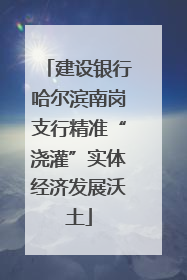 建设银行哈尔滨南岗支行精准“浇灌”实体经济发展沃土