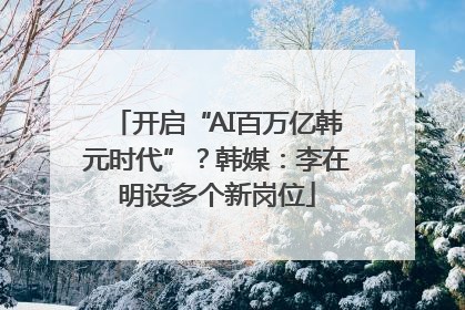 开启“AI百万亿韩元时代”？韩媒：李在明设多个新岗位