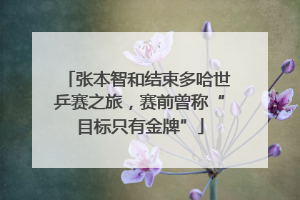 张本智和结束多哈世乒赛之旅，赛前曾称“目标只有金牌”