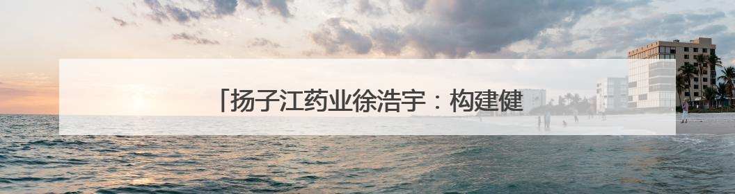 扬子江药业徐浩宇：构建健康生态，助力全民健康管理