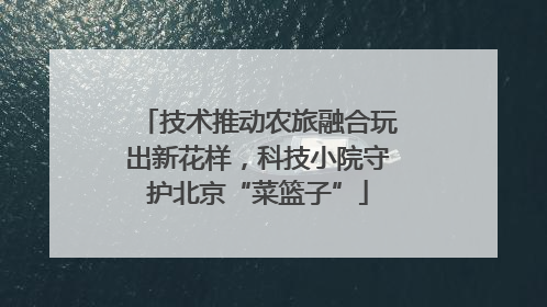 技术推动农旅融合玩出新花样，科技小院守护北京“菜篮子”