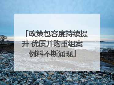 政策包容度持续提升 优质并购重组案例料不断涌现