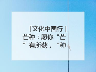 文化中国行｜芒种：愿你“芒”有所获，“种”有所得