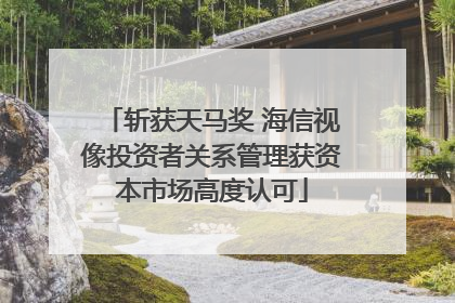 斩获天马奖 海信视像投资者关系管理获资本市场高度认可