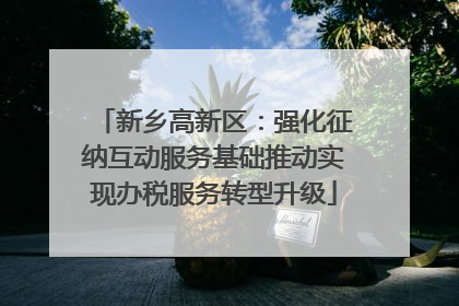 新乡高新区：强化征纳互动服务基础推动实现办税服务转型升级