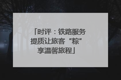 时评：铁路服务提质让旅客“粽”享温馨旅程