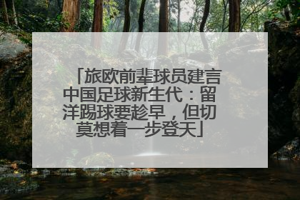 旅欧前辈球员建言中国足球新生代：留洋踢球要趁早，但切莫想着一步登天
