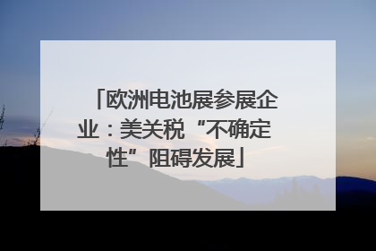 欧洲电池展参展企业：美关税“不确定性”阻碍发展