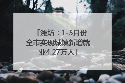 潍坊：1-5月份全市实现城镇新增就业4.27万人