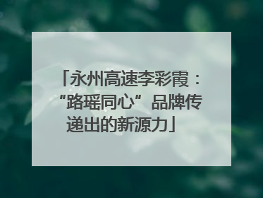 永州高速李彩霞：“路瑶同心”品牌传递出的新源力
