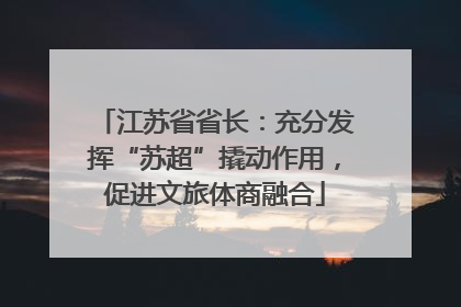 江苏省省长：充分发挥“苏超”撬动作用，促进文旅体商融合