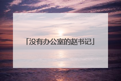 没有办公室的赵书记