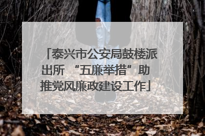 泰兴市公安局鼓楼派出所 “五廉举措”助推党风廉政建设工作