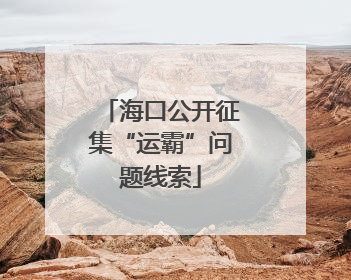 海口公开征集“运霸”问题线索