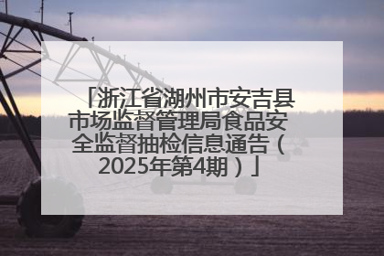 浙江省湖州市安吉县市场监督管理局食品安全监督抽检信息通告（2025年第4期）