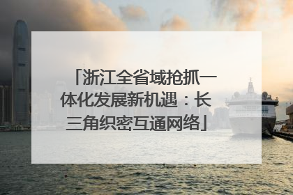 浙江全省域抢抓一体化发展新机遇：长三角织密互通网络