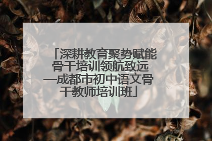 深耕教育聚势赋能 骨干培训领航致远—成都市初中语文骨干教师培训班
