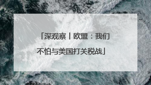 深观察丨欧盟：我们不怕与美国打关税战