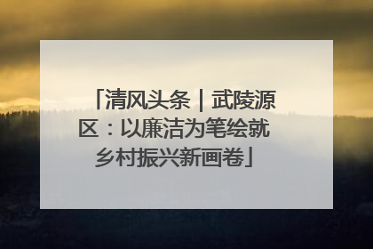清风头条｜武陵源区：以廉洁为笔绘就乡村振兴新画卷
