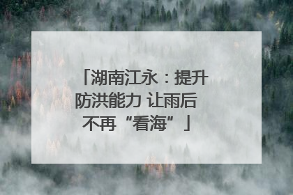 湖南江永：提升防洪能力 让雨后不再“看海”