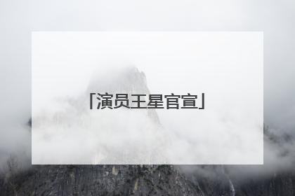 演员王星官宣
