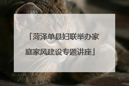 菏泽单县妇联举办家庭家风建设专题讲座