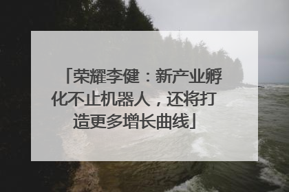 荣耀李健：新产业孵化不止机器人，还将打造更多增长曲线