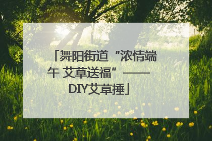 舞阳街道“浓情端午 艾草送福”——DIY艾草捶