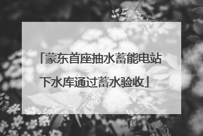 蒙东首座抽水蓄能电站下水库通过蓄水验收