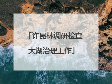 许昆林调研检查太湖治理工作