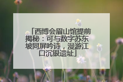 西博会眉山馆提前揭秘：可与数字苏东坡同屏吟诗，漫游江口沉银遗址