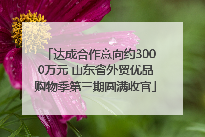 达成合作意向约3000万元 山东省外贸优品购物季第三期圆满收官