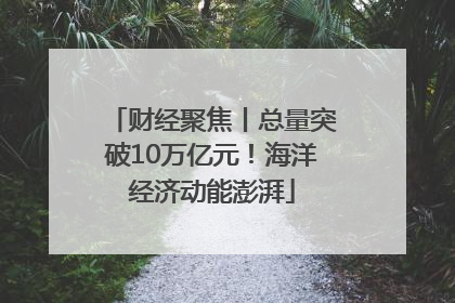 财经聚焦丨总量突破10万亿元！海洋经济动能澎湃