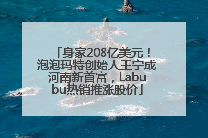 身家208亿美元！泡泡玛特创始人王宁成河南新首富，Labubu热销推涨股价