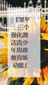 邹平：三个强化激活青少年思政教育新动能